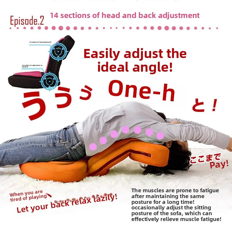 Ergonomic Japanese Floor Chair – Adjustable Gaming & Reading Seat with Comfortable Backrest