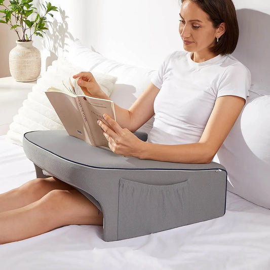 Memory Foam Reading & Gaming Pillow – Ergonomic Lap Desk and Arm Rest for Bed or Sofa