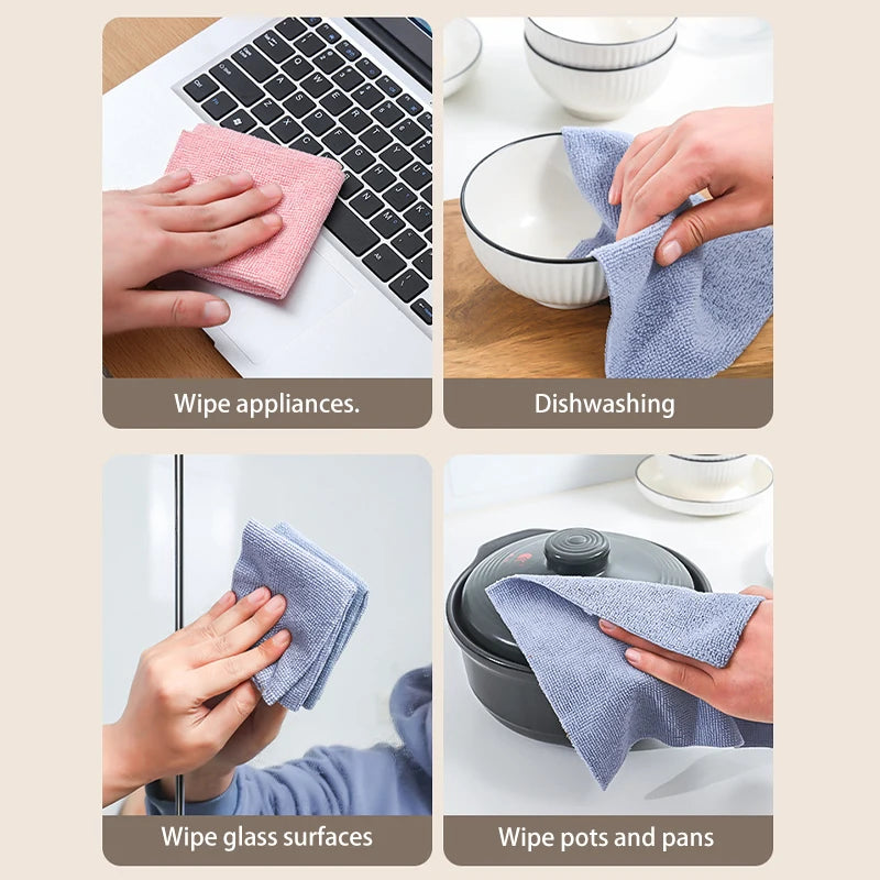 Microfiber Kitchen Cleaning Towels – 20-Pack   20-Pack Microfiber Kitchen Towels | Ultra-Absorbent Dishcloths & Non-Stick Oil Cleaning Rags for Home & Tableware