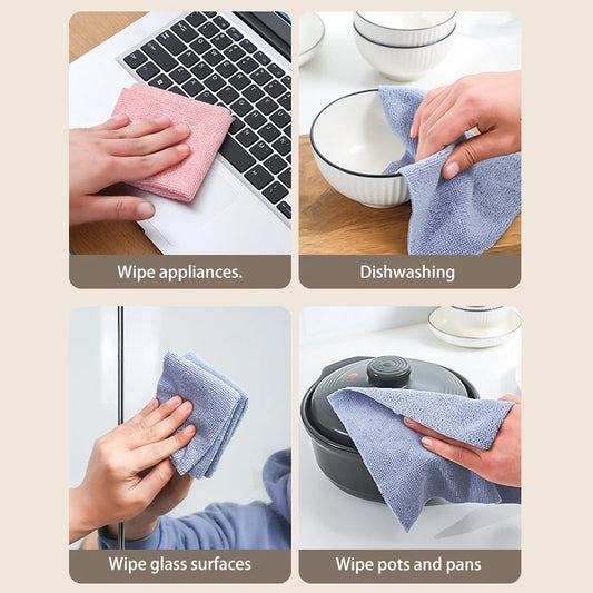 Microfiber Kitchen Cleaning Towels – 20-Pack   20-Pack Microfiber Kitchen Towels | Ultra-Absorbent Dishcloths & Non-Stick Oil Cleaning Rags for Home & Tableware