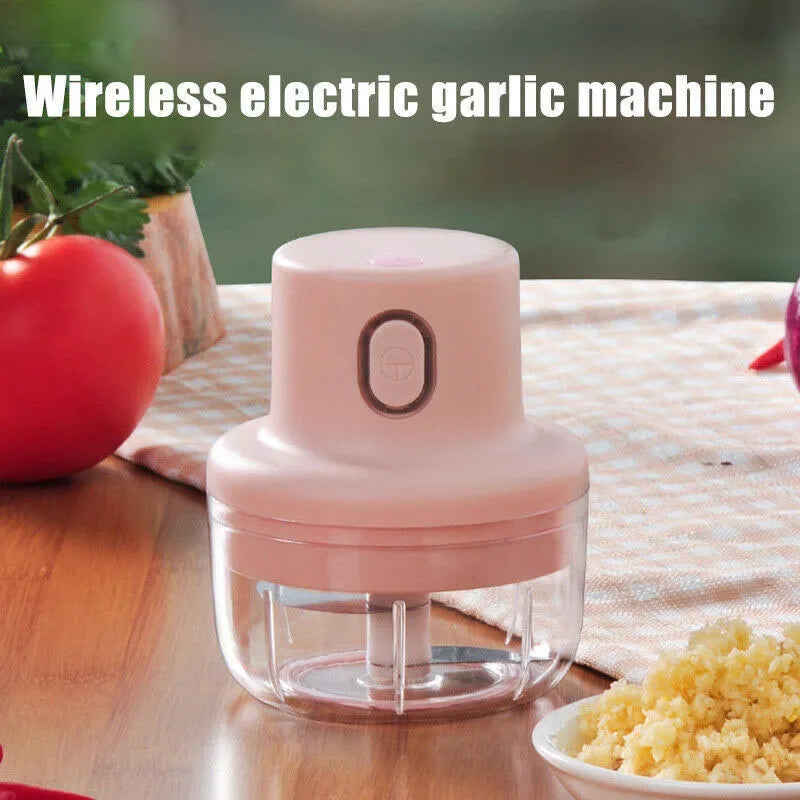 USB Rechargeable Electric Garlic Crusher & Food Chopper    USB Wireless Electric Garlic Crusher | Mini Food Chopper, Meat Grinder & Vegetable Cutter for Easy Meal Prep