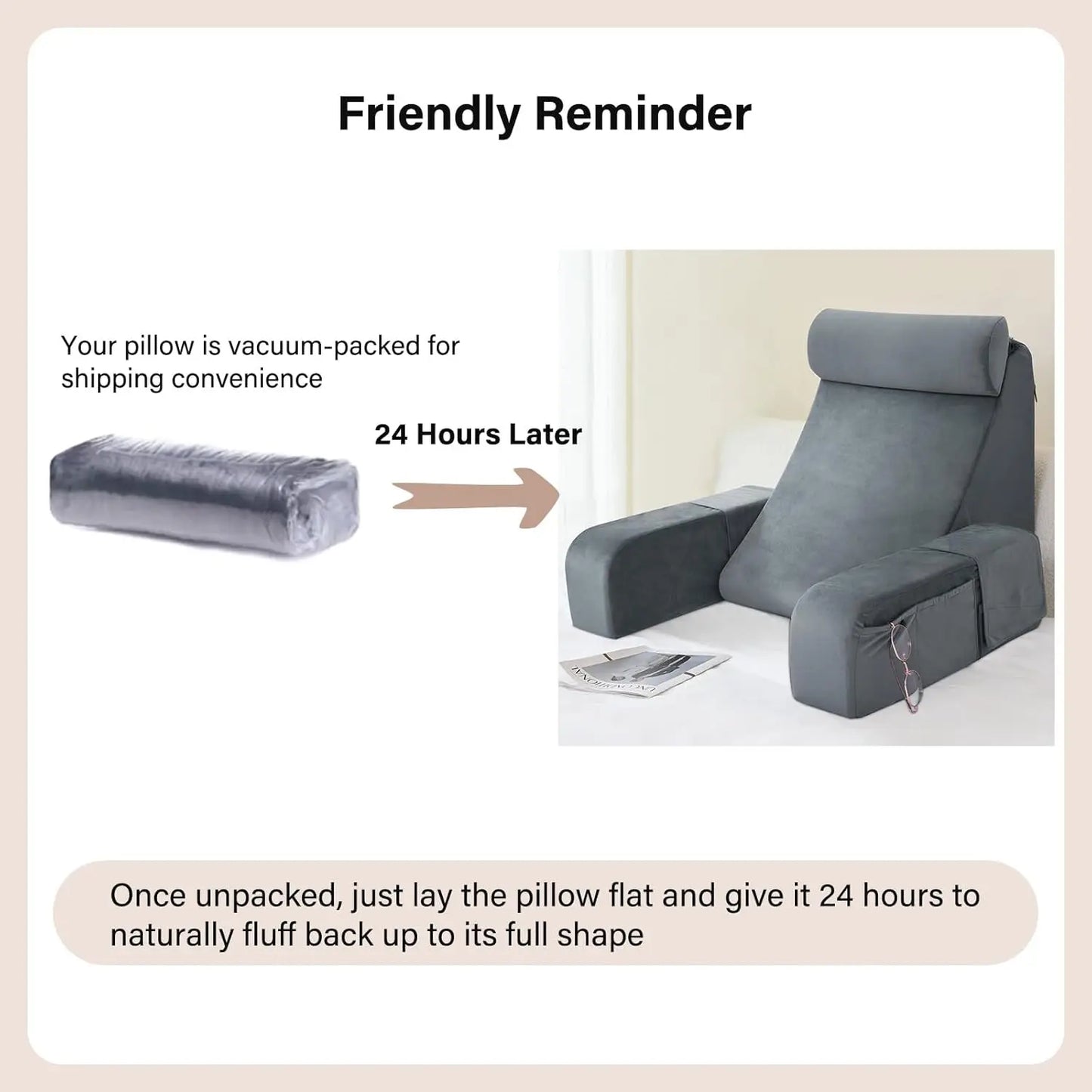 Ergonomic Bedrest Back Pillow   Ergonomic Bedrest Back Pillow | Supportive Backrest Cushion for Reading, Gaming, Relaxing & Watching TV
