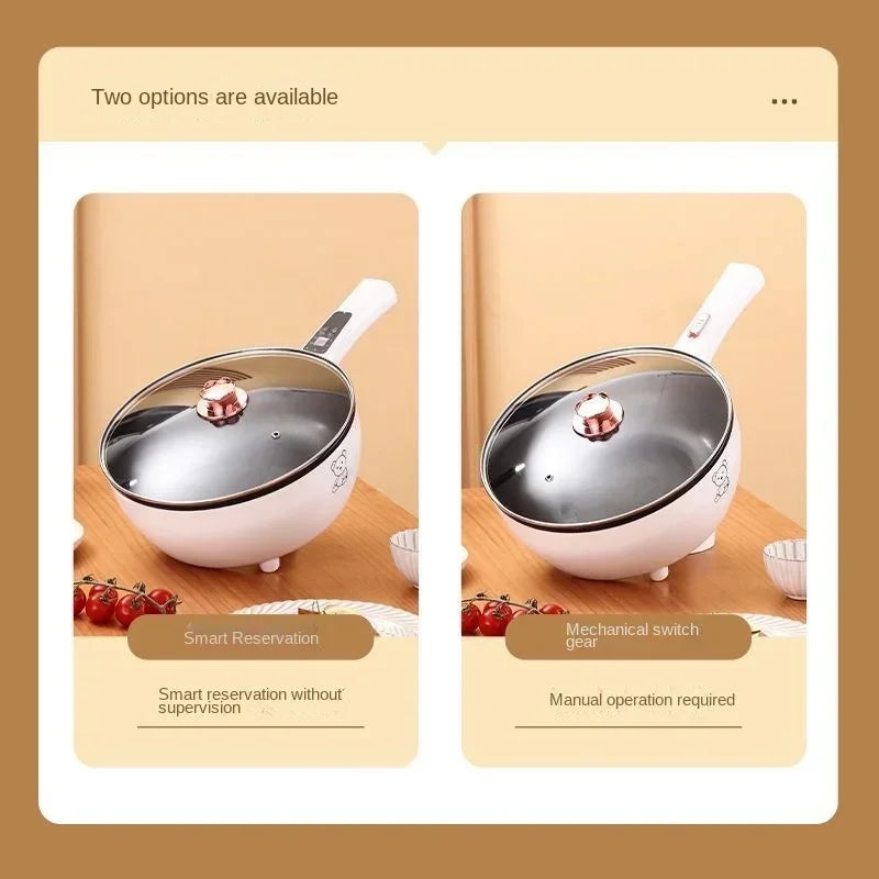 Smart Electric Stir Fry Pan – Large-Capacity, Non-Stick, Multi-Function Cooker for Home Use