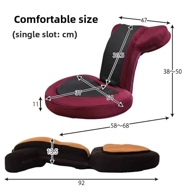 Ergonomic Japanese Floor Chair – Adjustable Gaming & Reading Seat with Comfortable Backrest