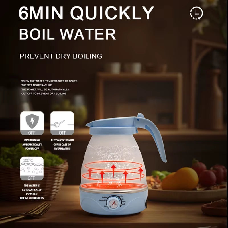 Foldable Travel Electric Kettle – Adjustable Temperature Portable Teapot for Home & Kitchen