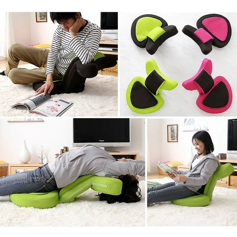 Ergonomic Japanese Floor Chair – Adjustable Gaming & Reading Seat with Comfortable Backrest